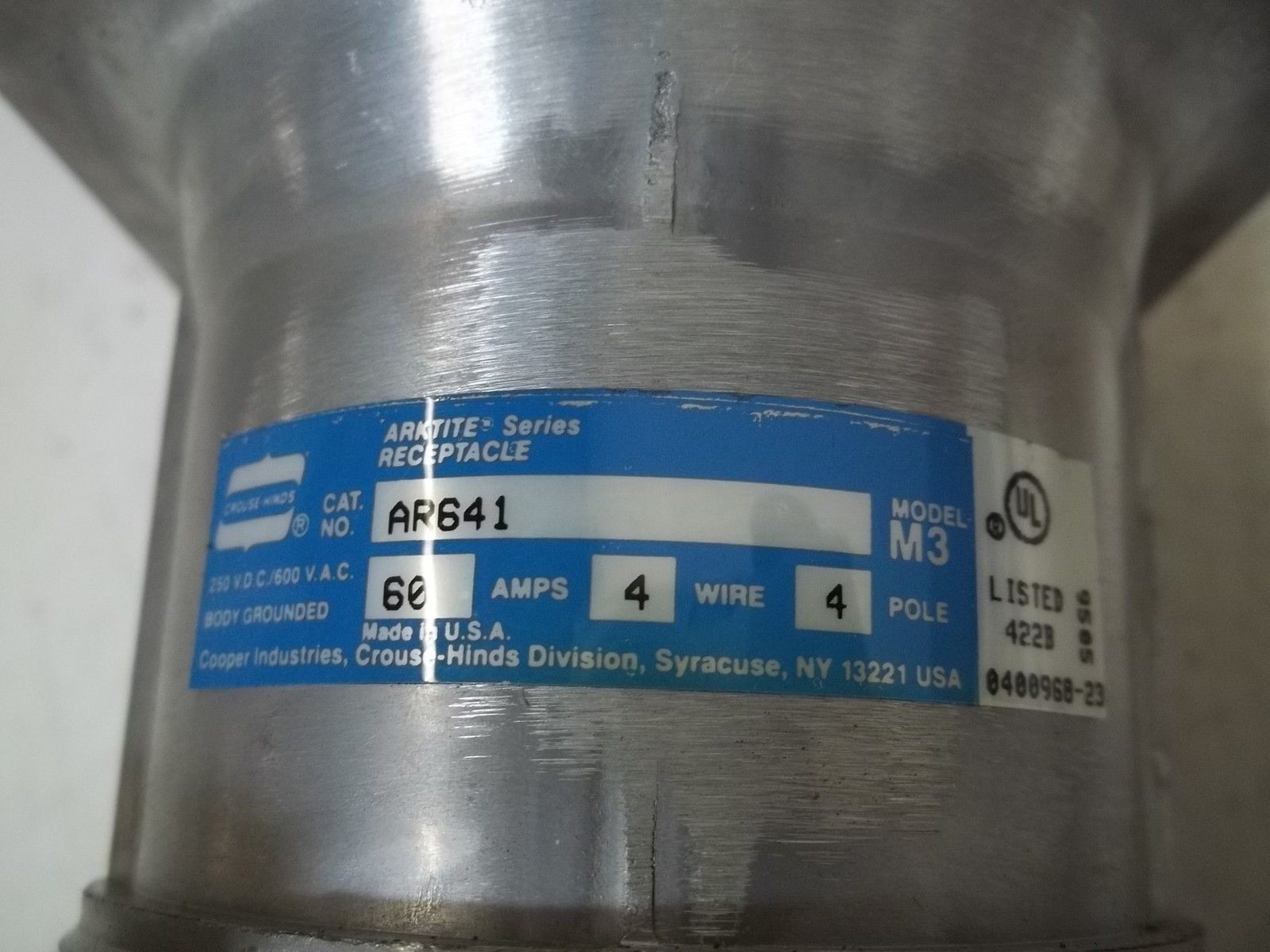 CROUSE-HINDS AR641 MODEL M3 RECEPTACLE-BODY GROUNDED  NSMP