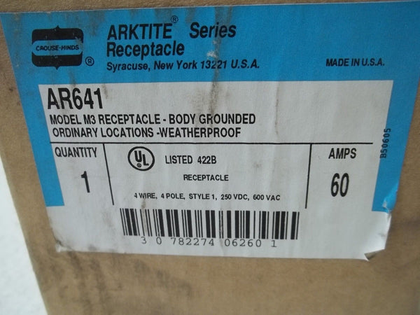 CROUSE-HINDS AR641 MODEL M3 RECEPTACLE-BODY GROUNDED  NSMP