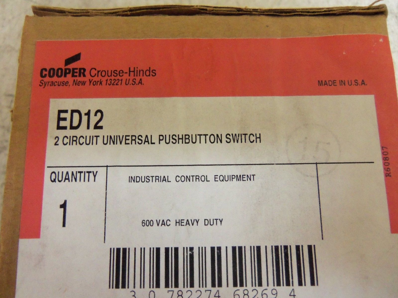 CROUSE-HINDS ED12 PUSHBUTTON SWITCH NSMP
