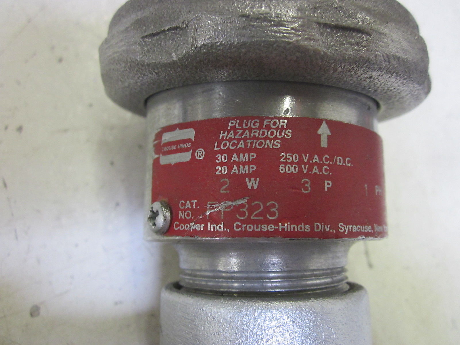 CROUSE-HINDS FP323 PLUG 30A 3P 250VAC  UNMP