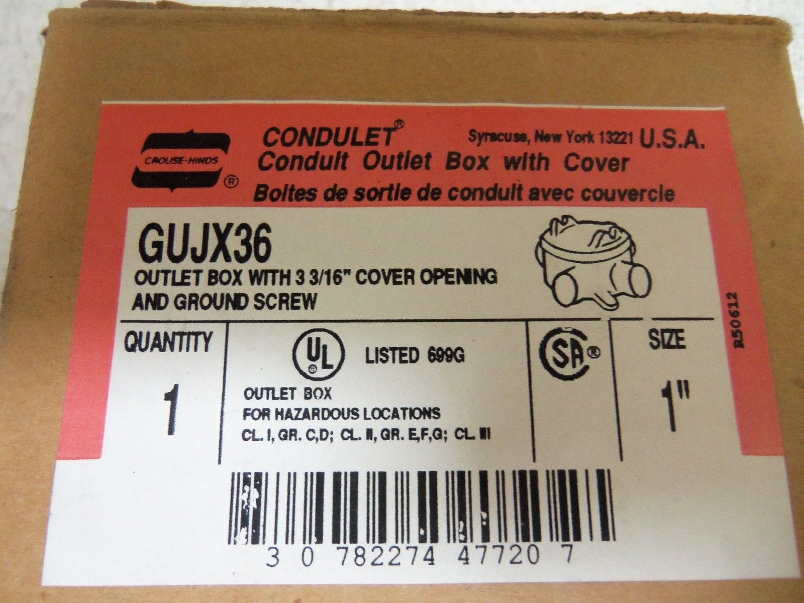 CROUSE-HINDS GUJX36 CONDUIT NSMP