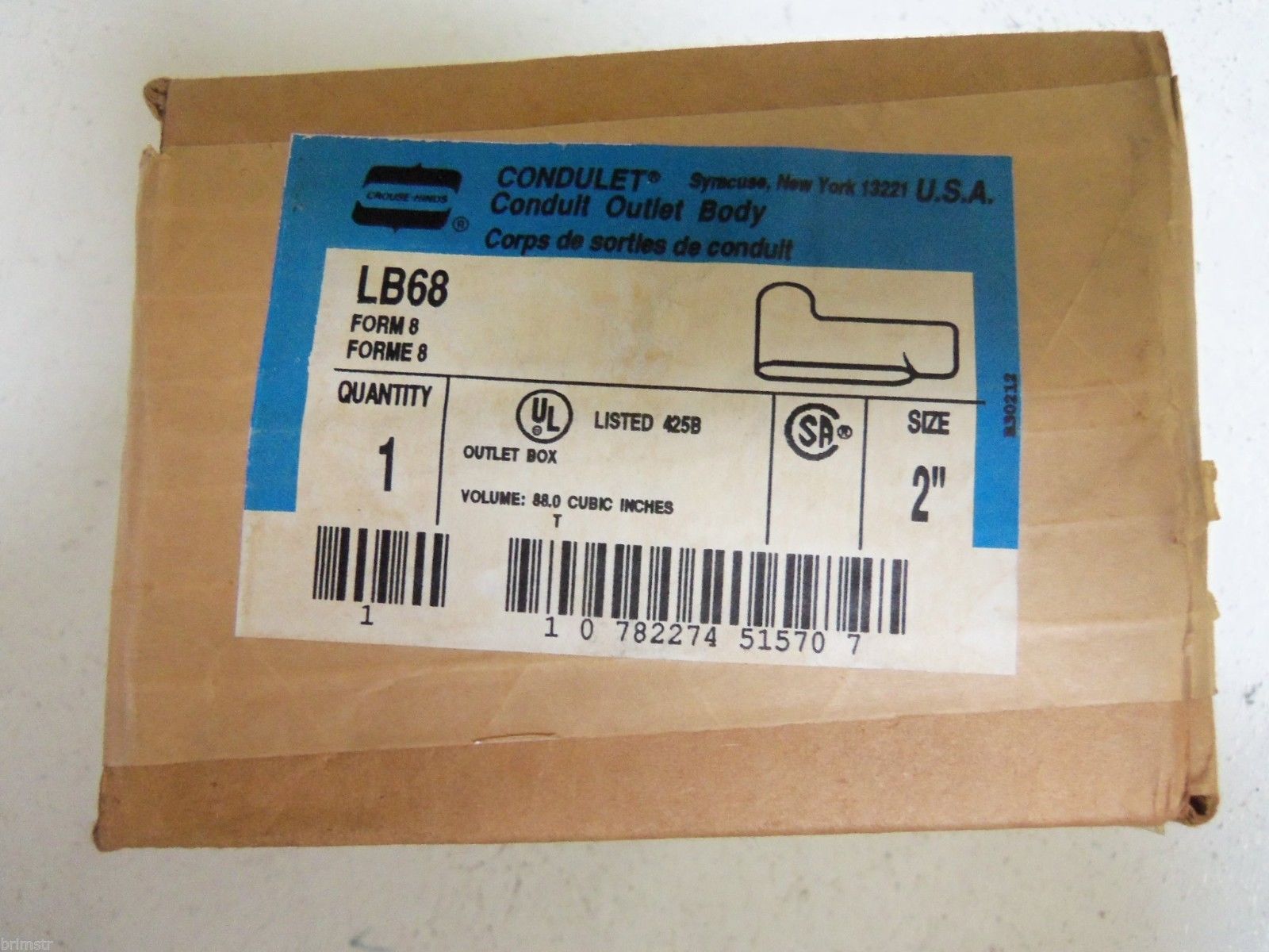 CROUSE-HINDS LB68 CONDUIT SEALED