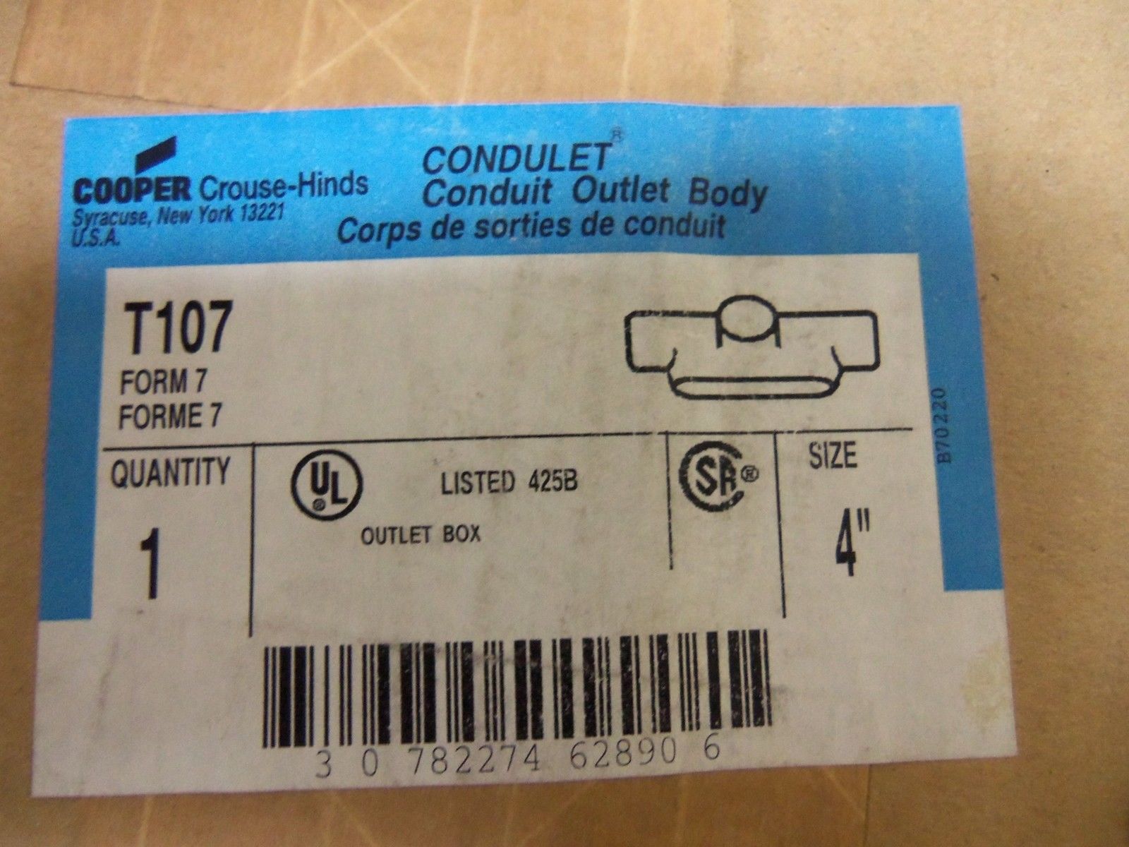 CROUSE-HINDS T107 CONDUIT NSMP
