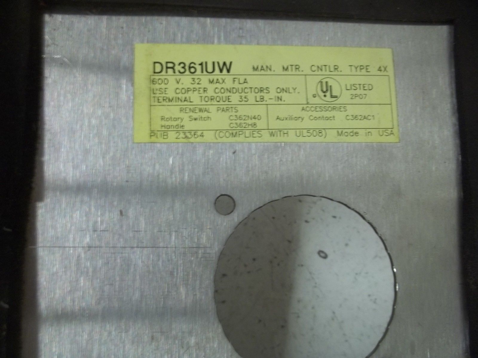 CUTLER HAMMER DR361UW DISCONNECT SWITCH UNMP