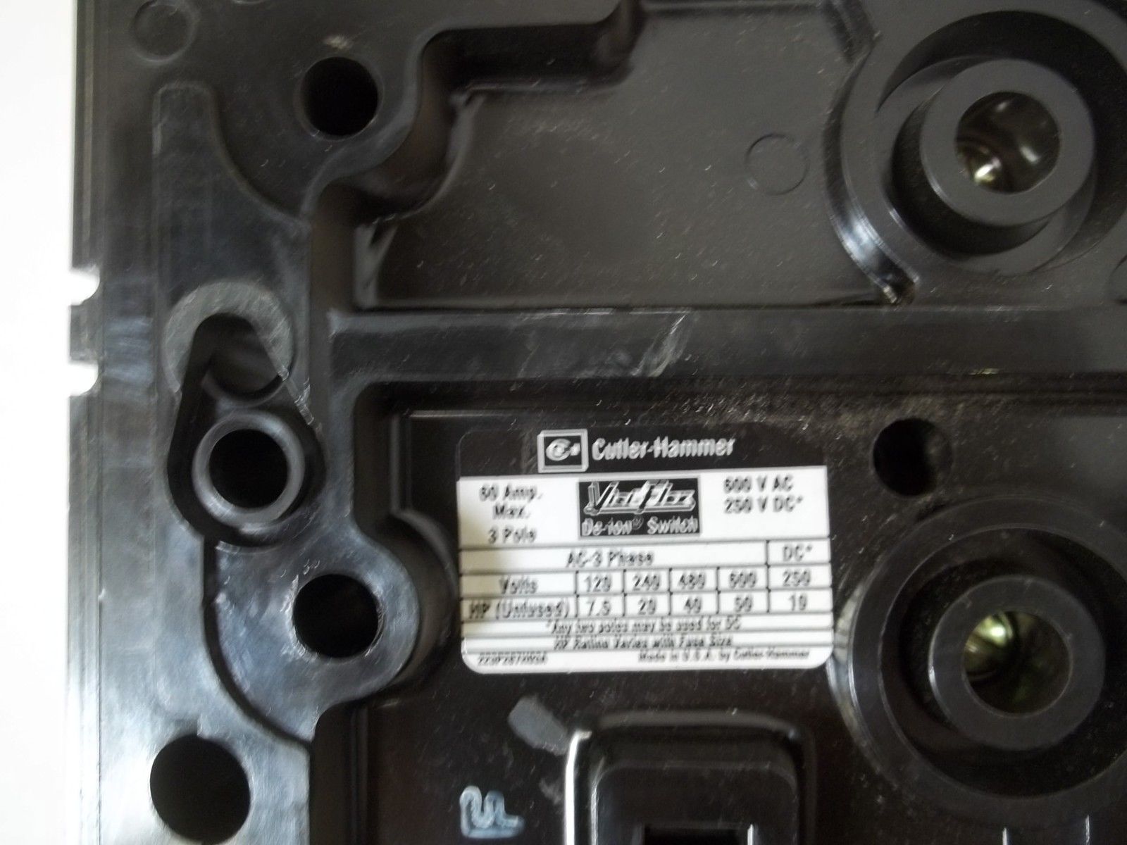 CUTLER HAMMER 657D780G11 DEION SWITCH (AS PICTURED)UNMP