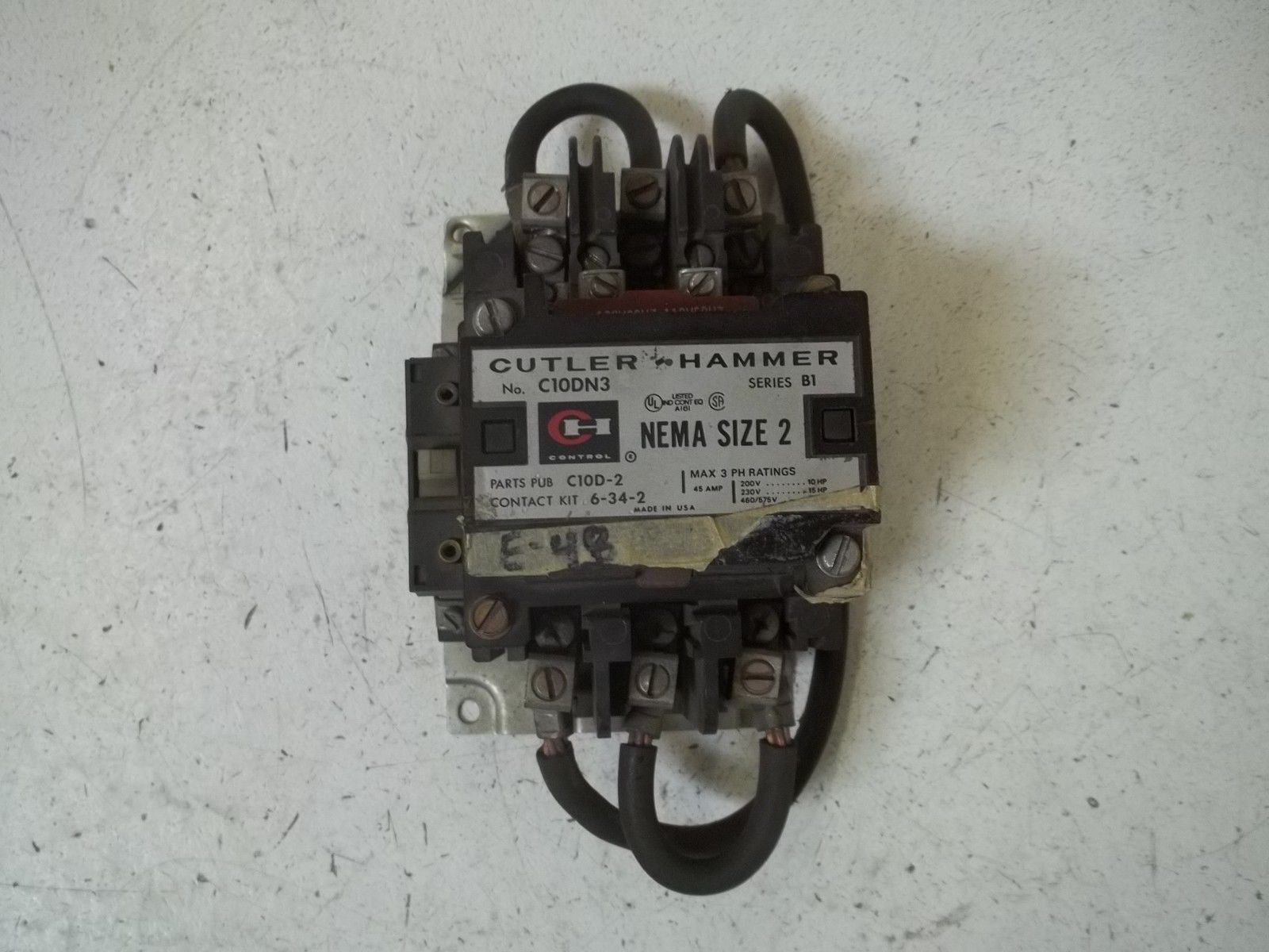 CUTLER HAMMER C10DN3 SER.B1 CONTACTOR 120V UNMP