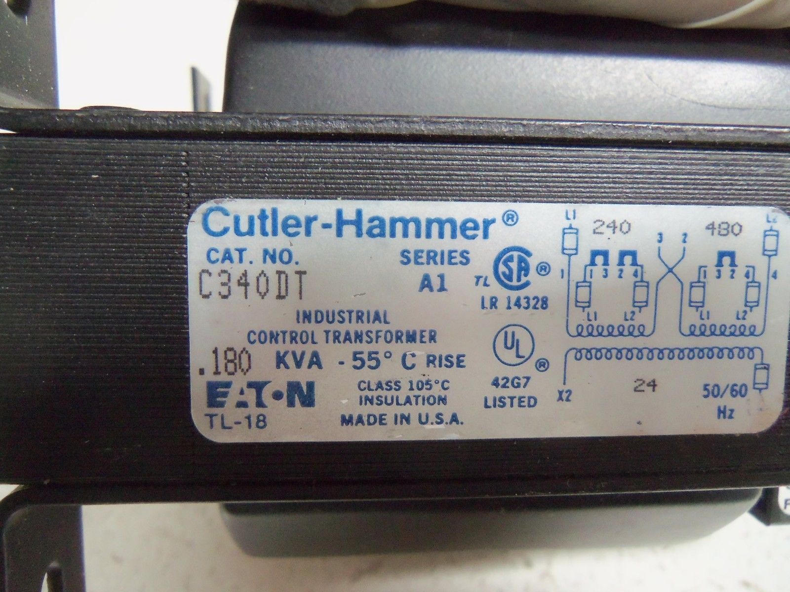 CUTLER HAMMER C340DT SERIES A1 POWER TRANSFORMER (DENT AS PICTURED)  UNMP