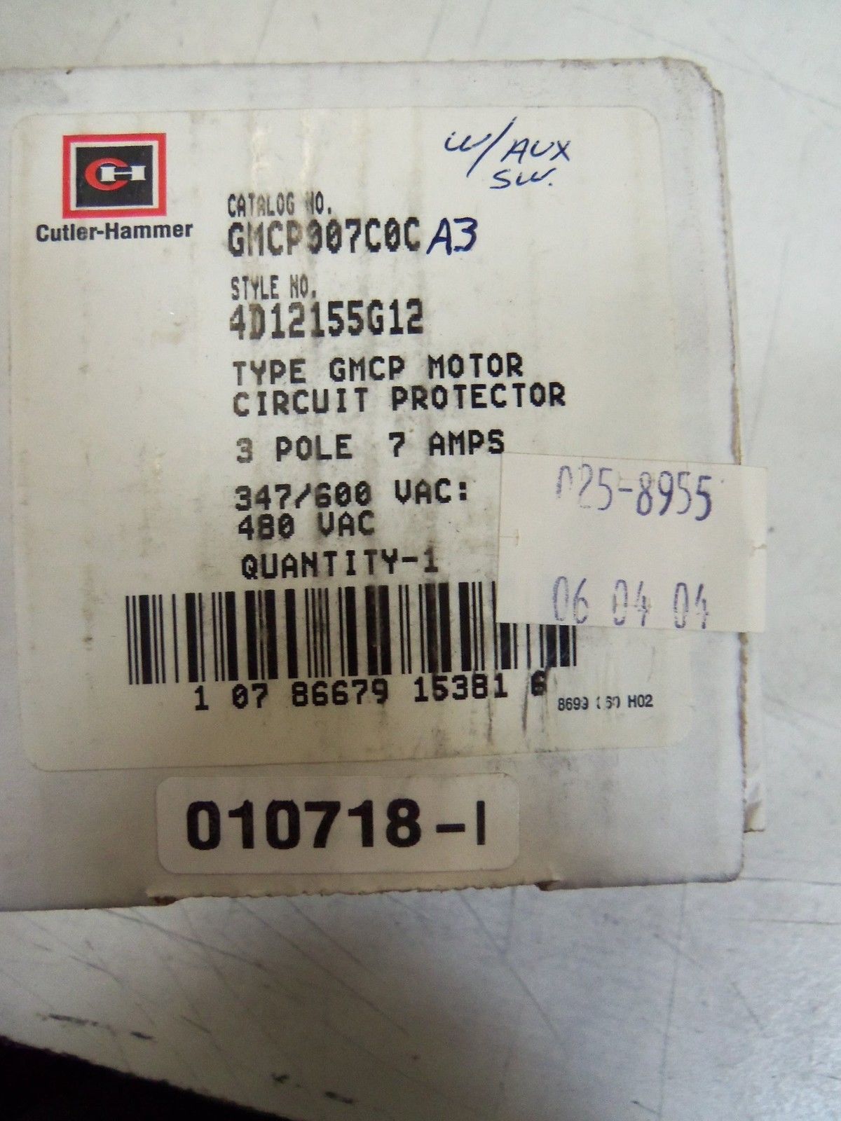 CUTLER- HAMMER CIRCUIT PROTECTOR  GMCP907COC *NEW IN BOX*