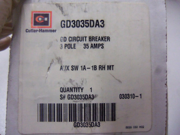 CUTLER HAMMER CIRCUIT BREAKER GD3035DA3   NSMP