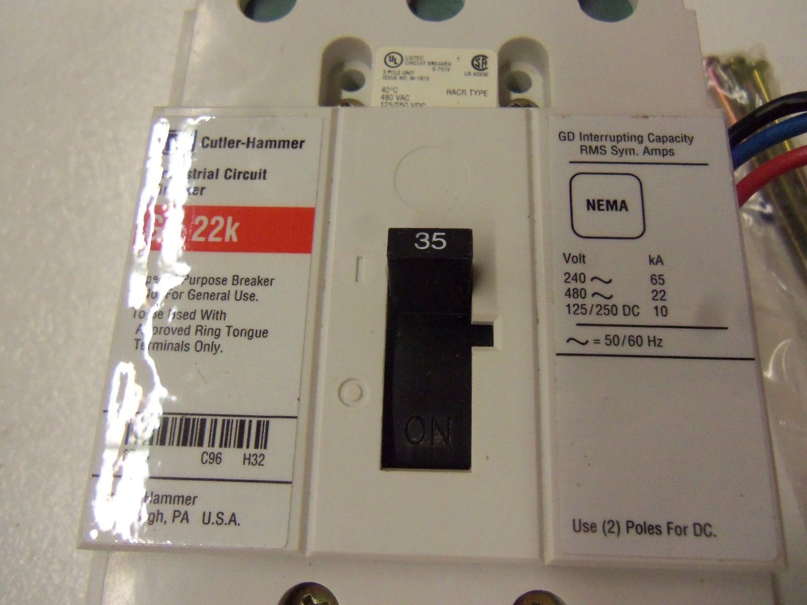 CUTLER HAMMER CIRCUIT BREAKER GD3035DA3   NSMP