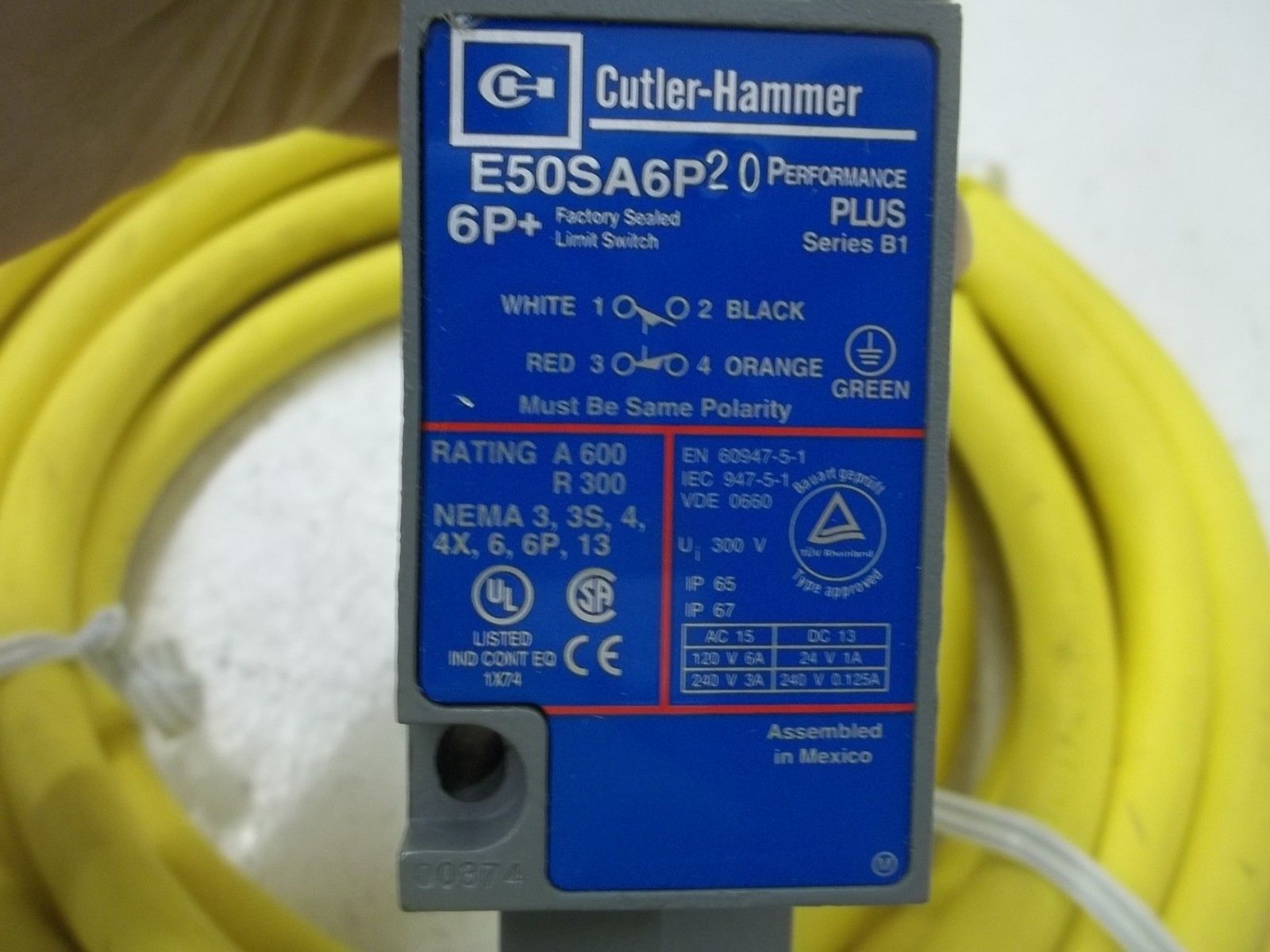 CUTLER HAMMER E50SA6P20 LIMIT SWITCH WITH CABLE UNMP