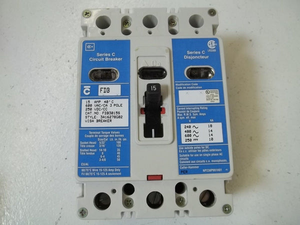 CUTLER HAMMER FDB3015S CIRCUIT BREAKER/ DISJONCTEUR NSMP