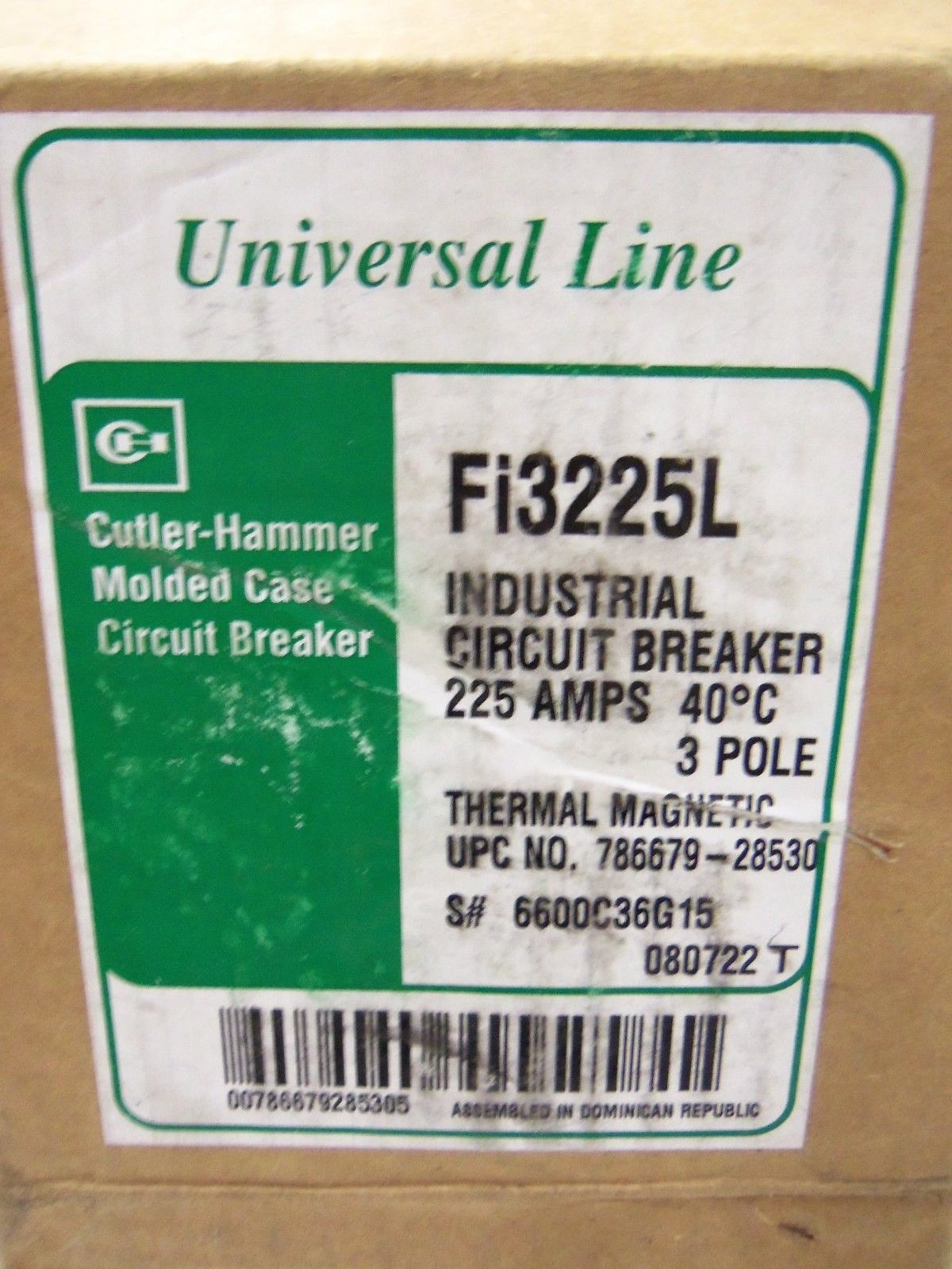 CUTLER HAMMER Fi3225L CIRCUIT BREAKER *NEW IN BOX*
