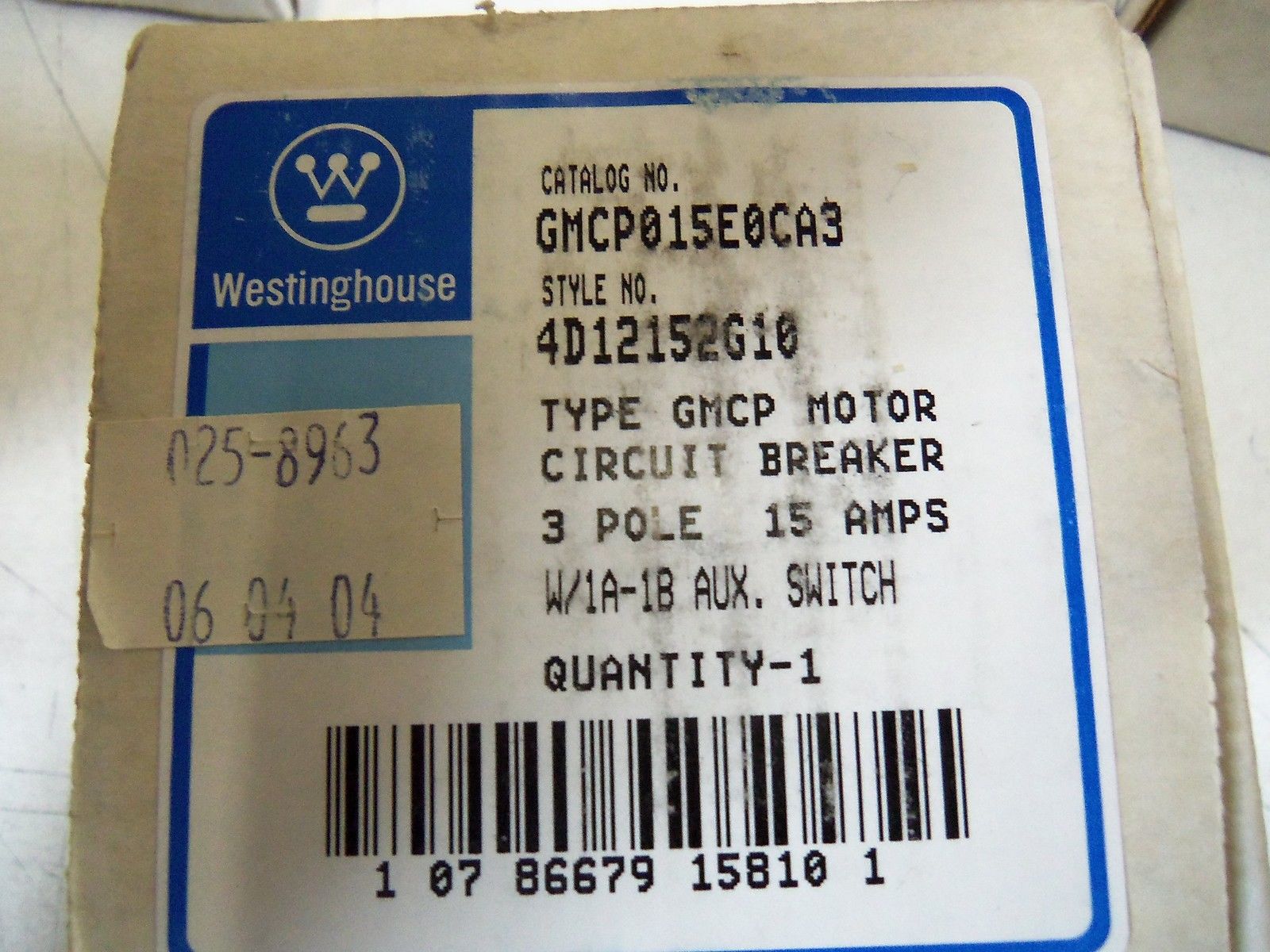CUTLER HAMMER GMCP015E0CA3 NSMP