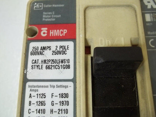 CUTLER HAMMER HM2P250L5WS10 CIRCUIT BREAKER UNMP
