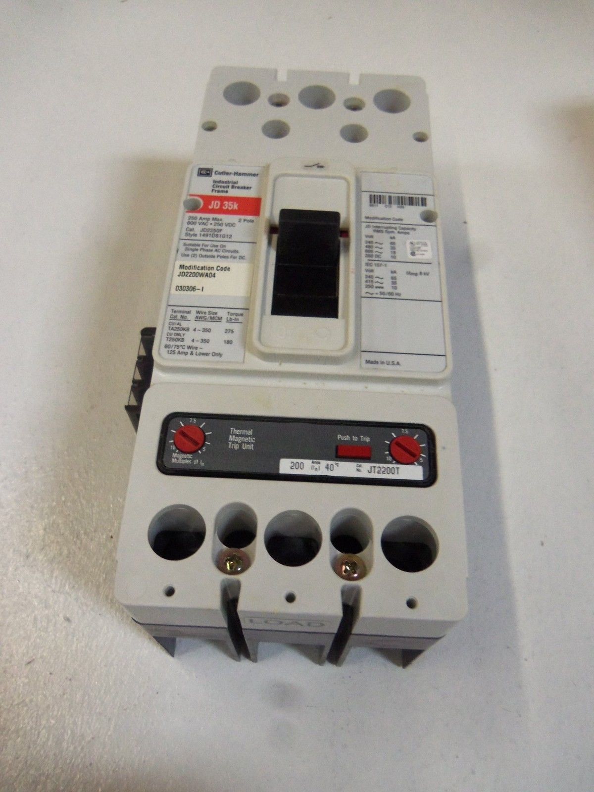 CUTLER HAMMER JD2200WA04 NSMP