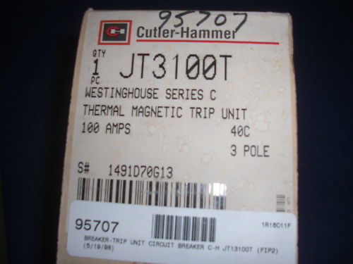 CUTLER HAMMER THERMAL MAGNETIC TRIP UNIT JT3100T *NEW*
