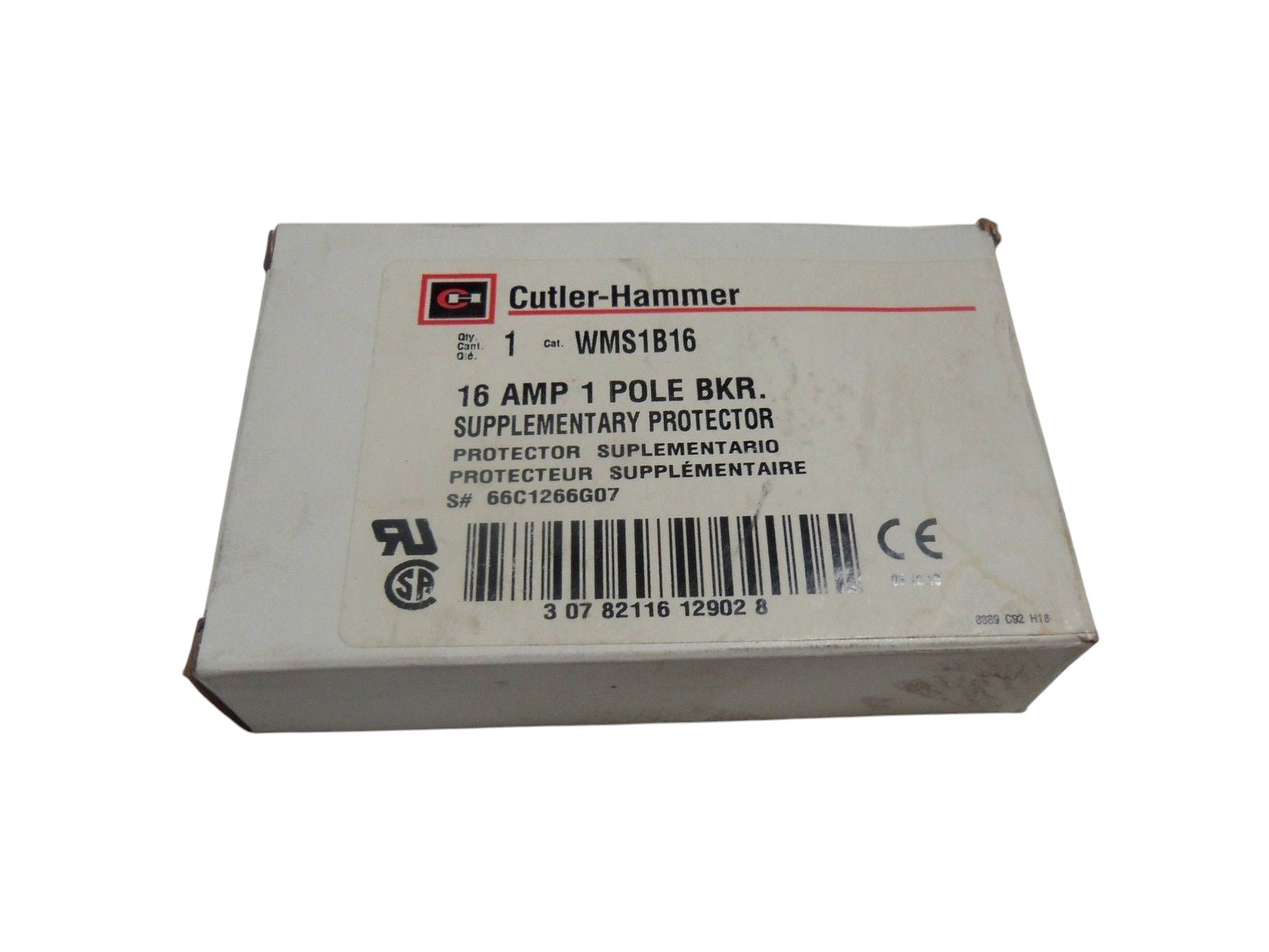 CUTLER HAMMER WMS1B16 CIRCUIT BREAKER NSMP