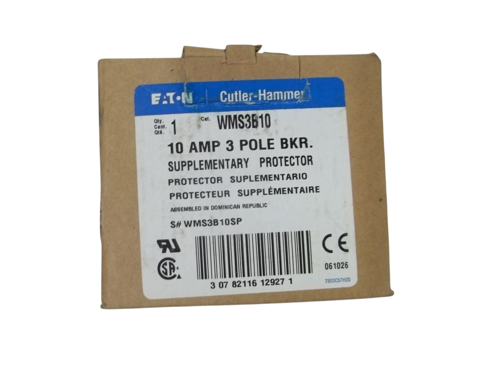 CUTLER HAMMER WMS3B10 SUPPLEMENTARY PROTECTOR NSMP