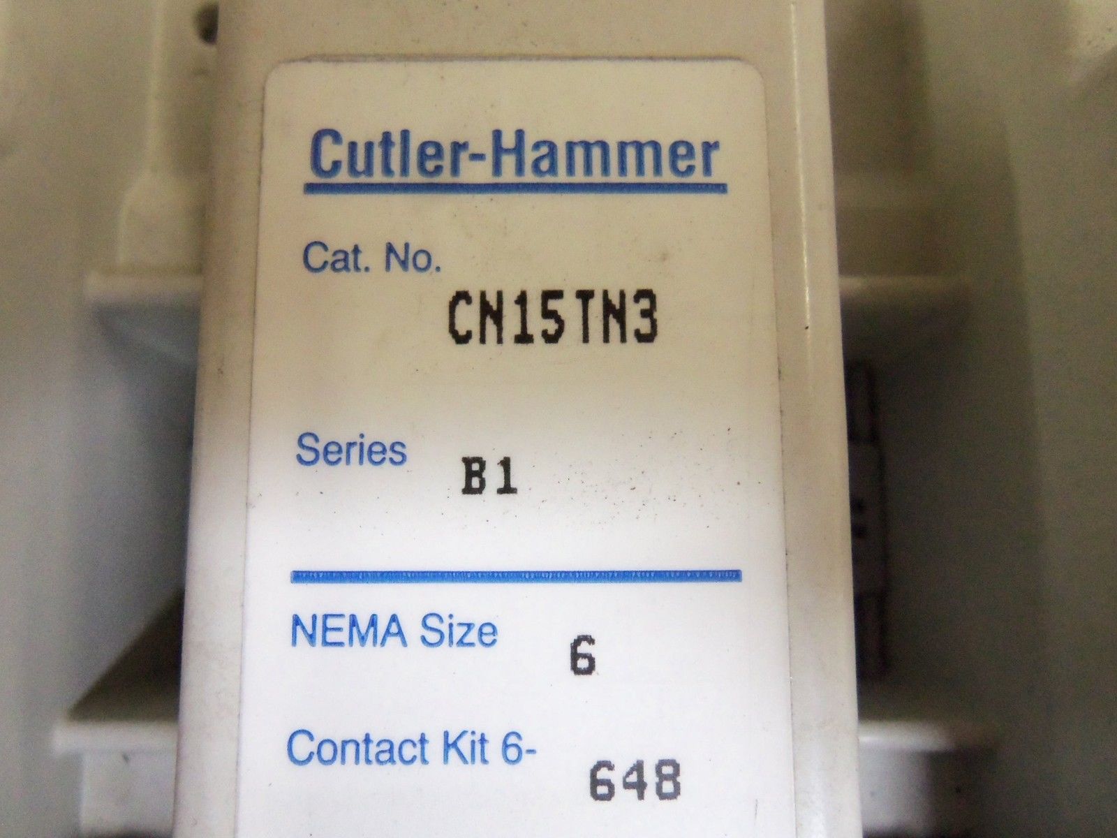 CUTLER HAMMER CN15TN3 CONTACTOR UNMP