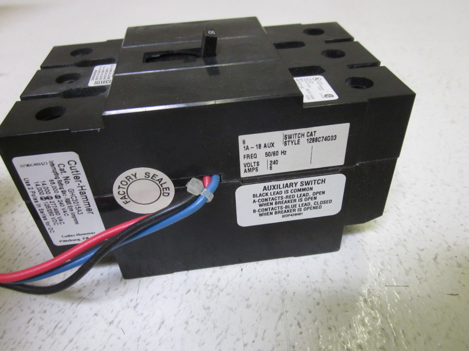 CUTLER HAMMER GHC3015A3 CIRCUIT BREAKER 3 POLE 15AMPS NSMP