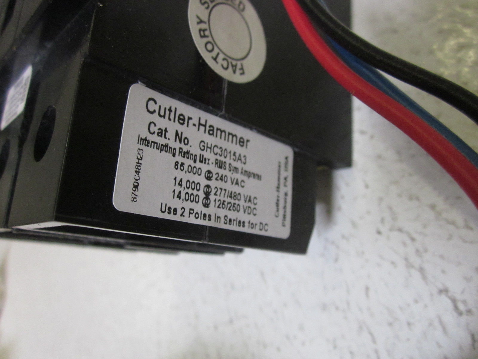 CUTLER HAMMER GHC3015A3 CIRCUIT BREAKER 3 POLE 15AMPS NSMP