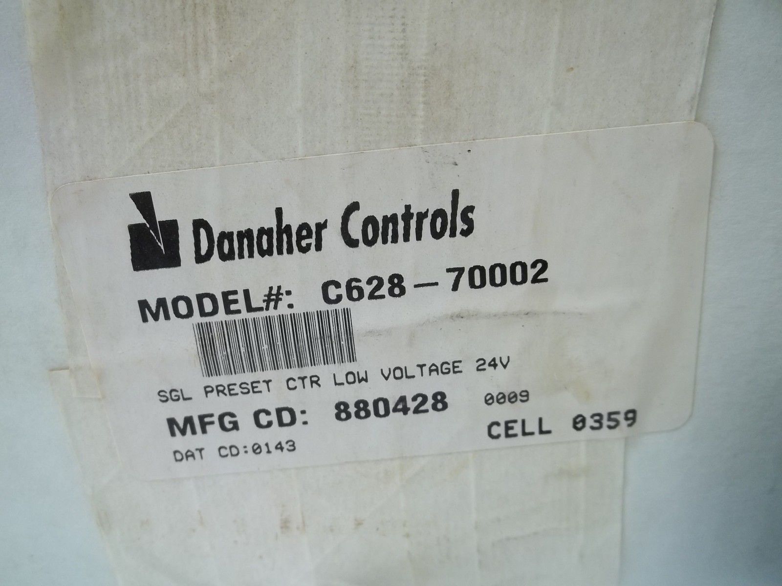 DAHANER CONTROLS C628-70002 SGL PRESET CTR LOW VOLTAGE 24V NSMP