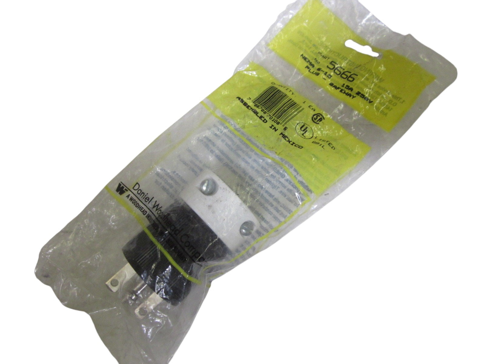 DANIEL WOODHEAD 5666 NEMA 6-15 15A 250V PLUG NSMP