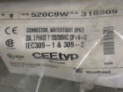 DANIEL WOODHEAD COMPANY CONNECTOR 520C9W *NEW*