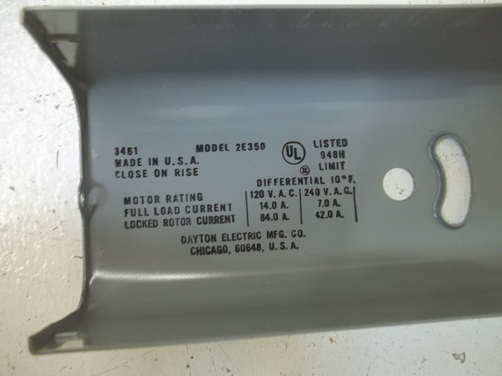 DAYTON 2E350 HOT WATER CONTROL UNMP