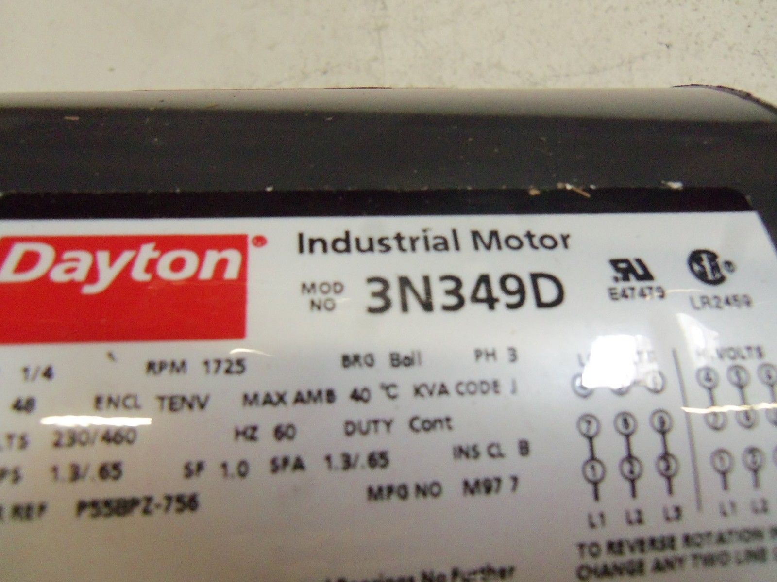 DAYTON 3N349D ELECTRIC MOTOR NSMP