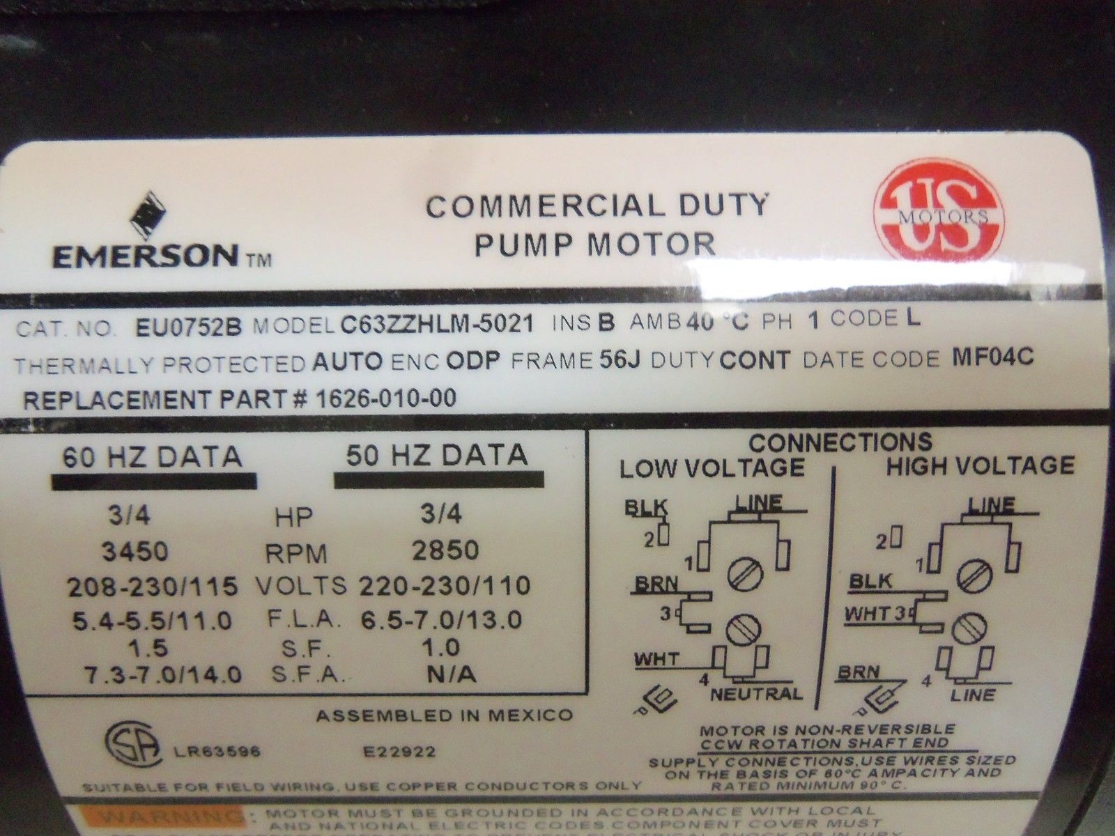 DAYTON 5ZT20 PUMP NSMP