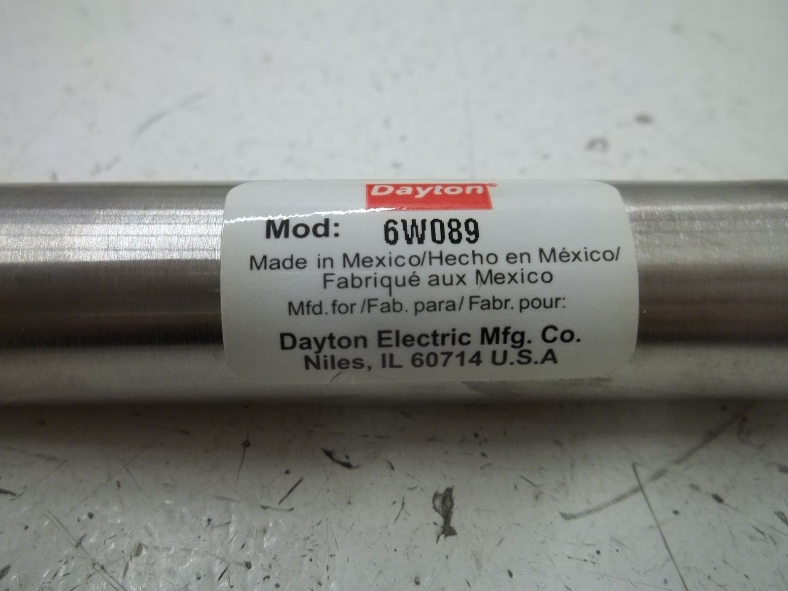 DAYTON 6W089 PNEUMATIC CYLINDER UNMP