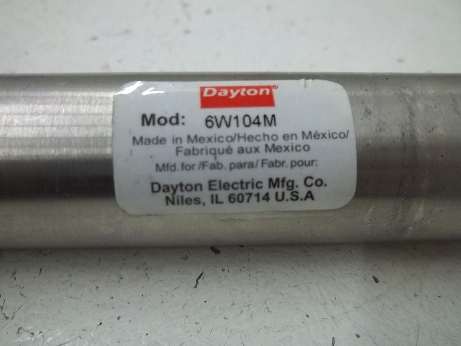 DAYTON 6W104M PNEUMATIC CYLINDER UNMP