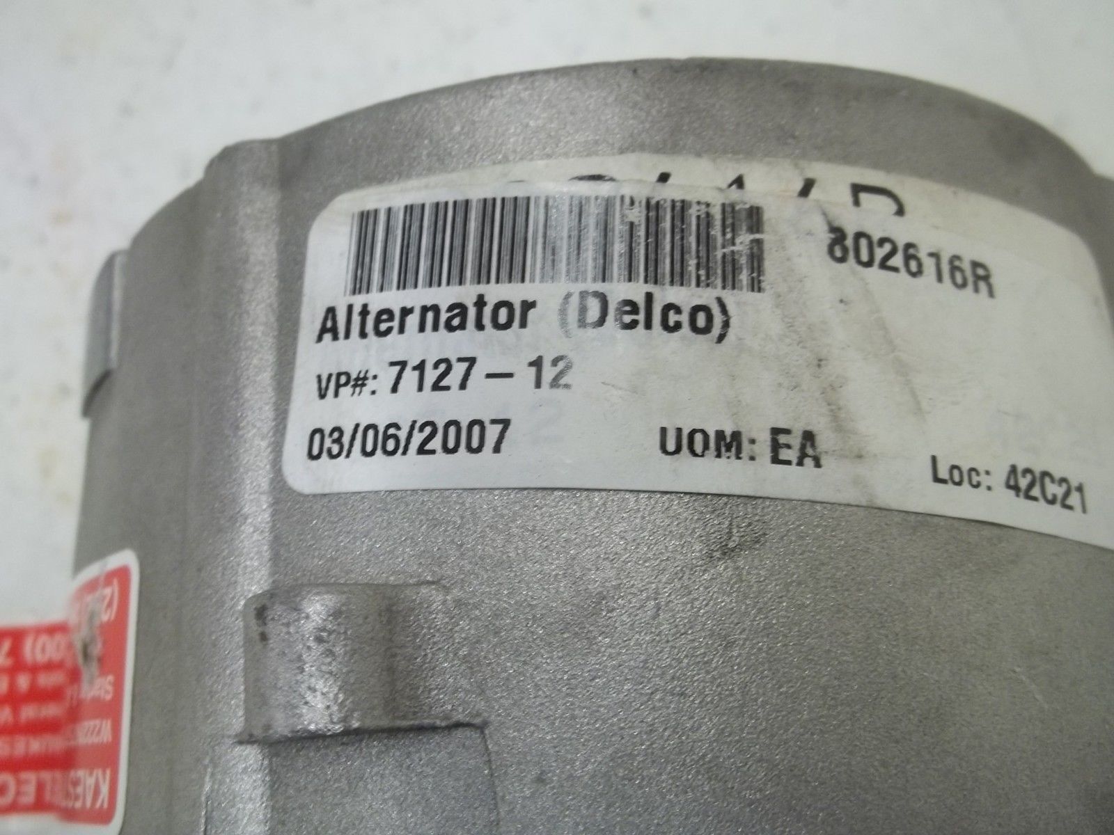 DELCO 7127-12 ALTERNATOR (AS PICTURED)UNMP
