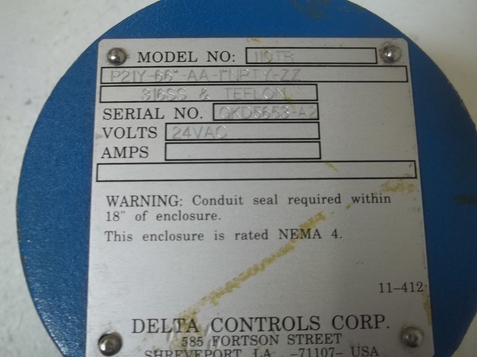 DELTA CONTROL CORP 110TR UNMP