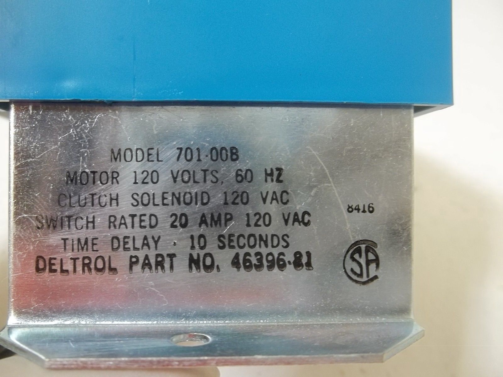 DELTROL CONTROLS 46396-81 MODEL 701-00B CLUTCH SOLENOID 120VAC NSMP