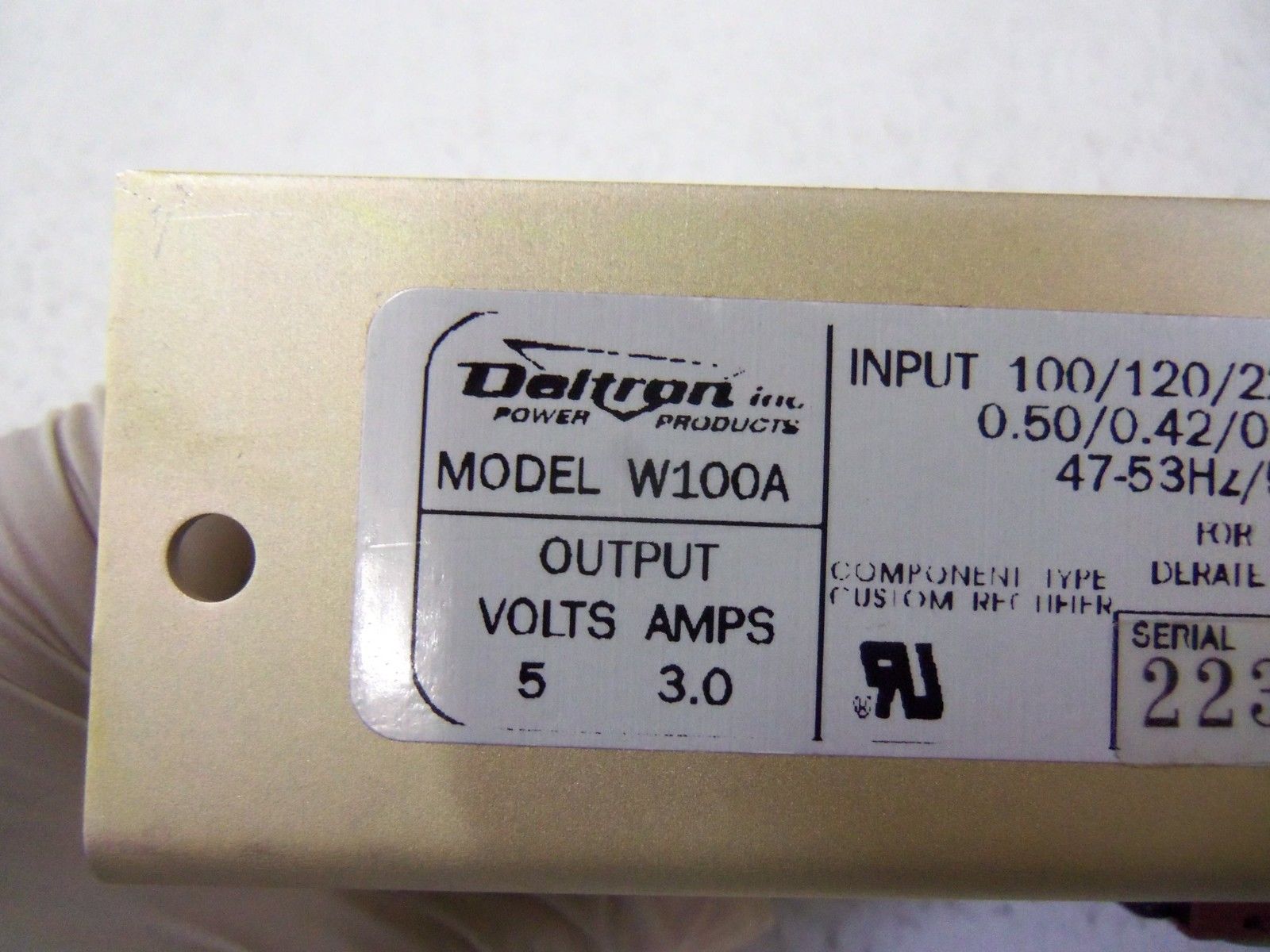 DELTRON W100A POWER SUPPLY UNMP