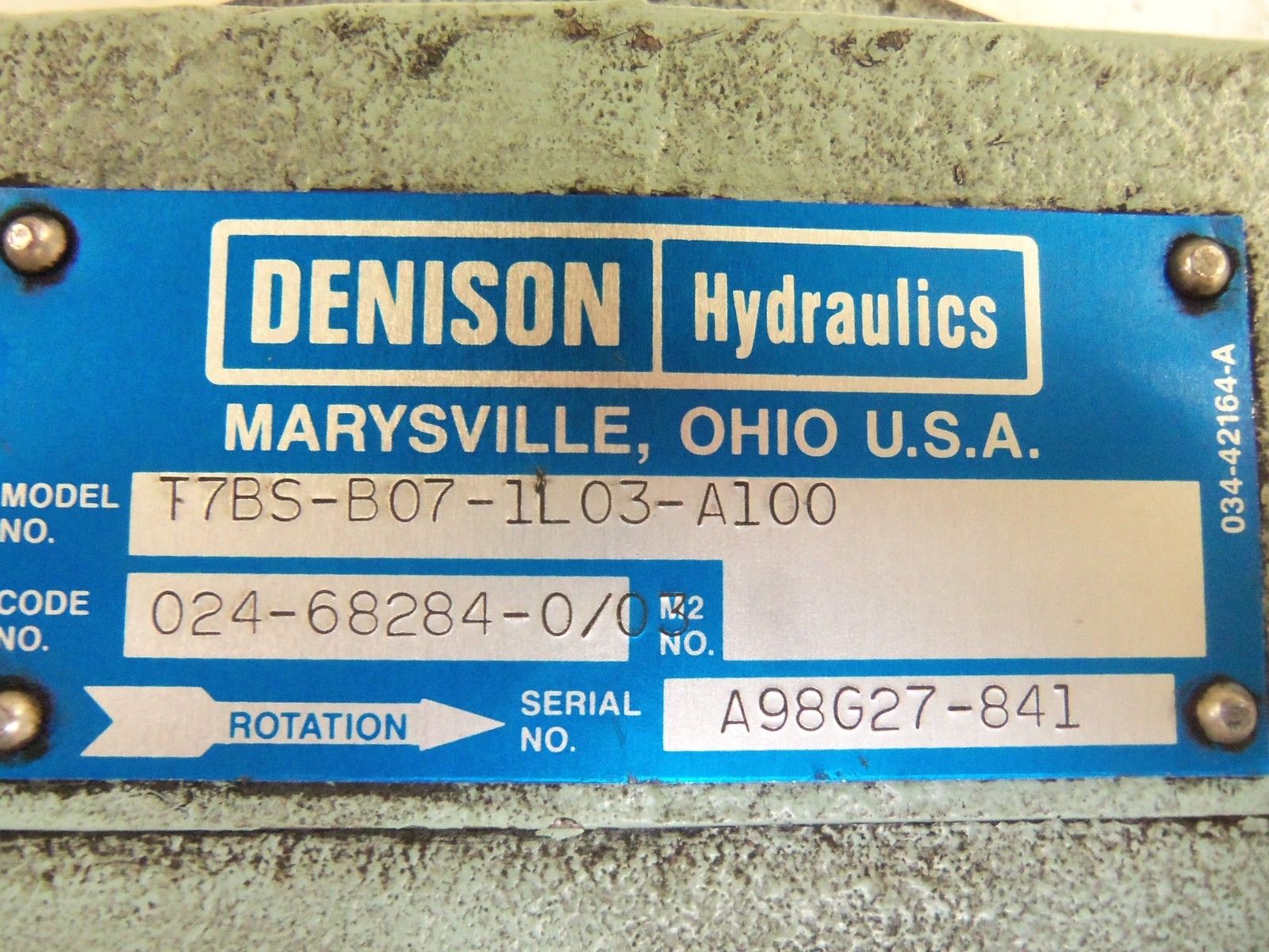 DENISON T7BS-B07-1L03-A100 MOTOR UNMP