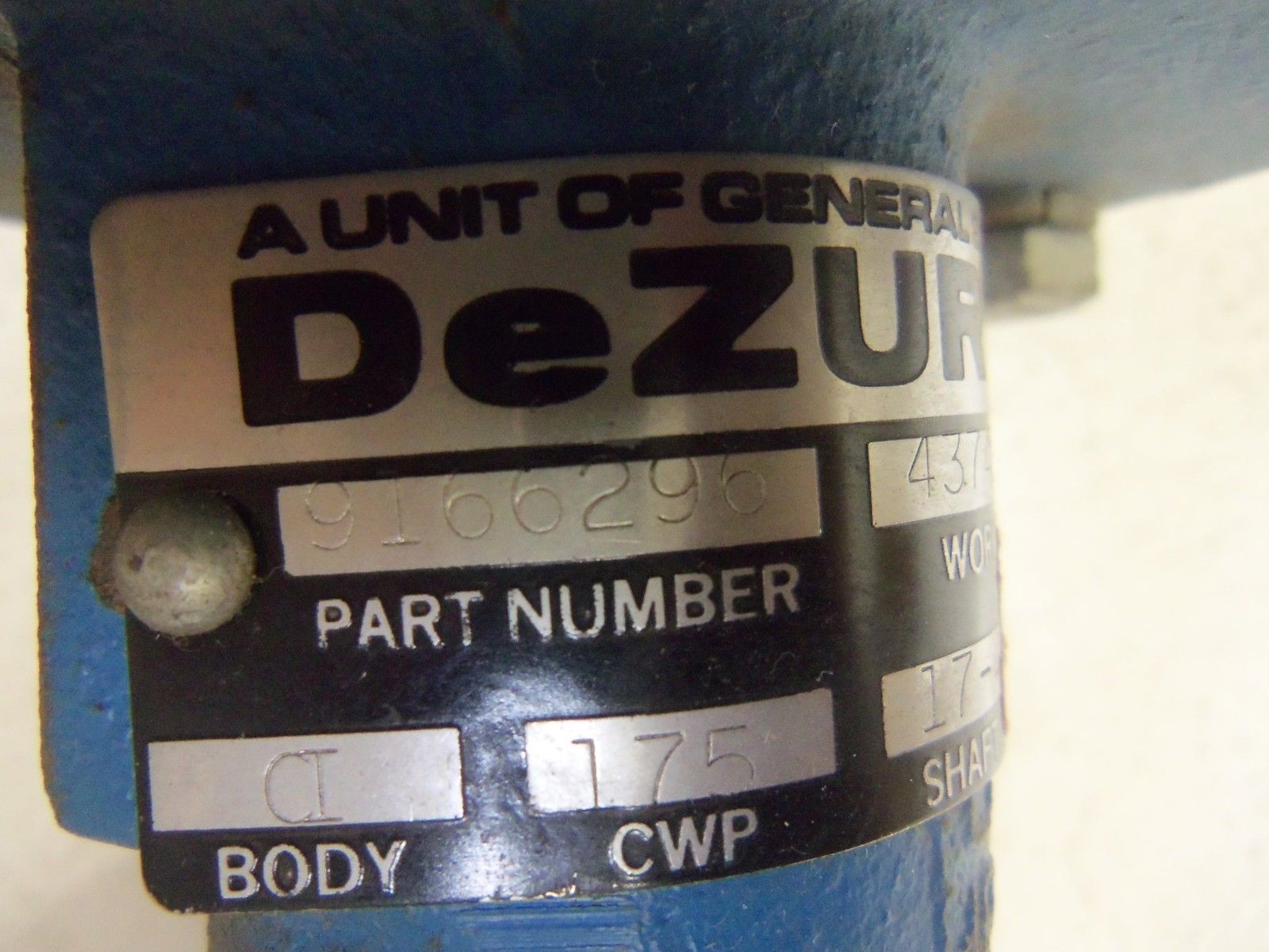 DEZURIK 9166296 ACTUATOR UNMP
