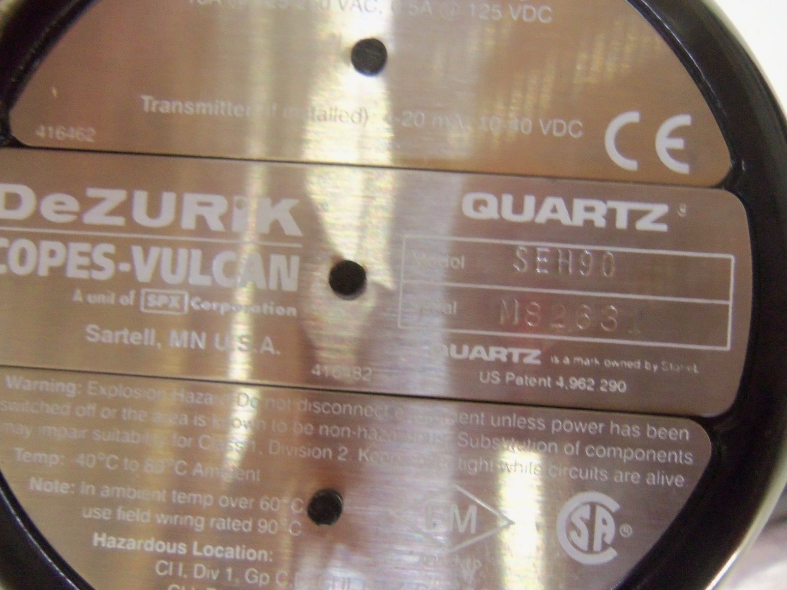 DEZURIK 9412708 VALVE UNMP