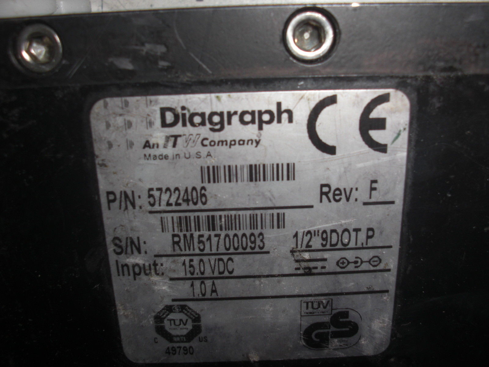 DIAGRAPH 5722406 PRINTHEAD 1/2" 9DOT UNMP