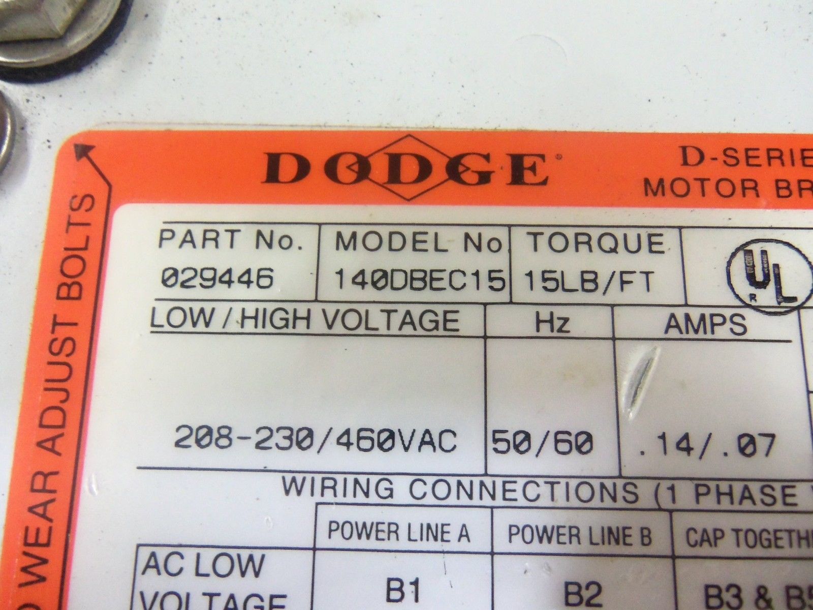 DODGE 140DBEC15 UNMP