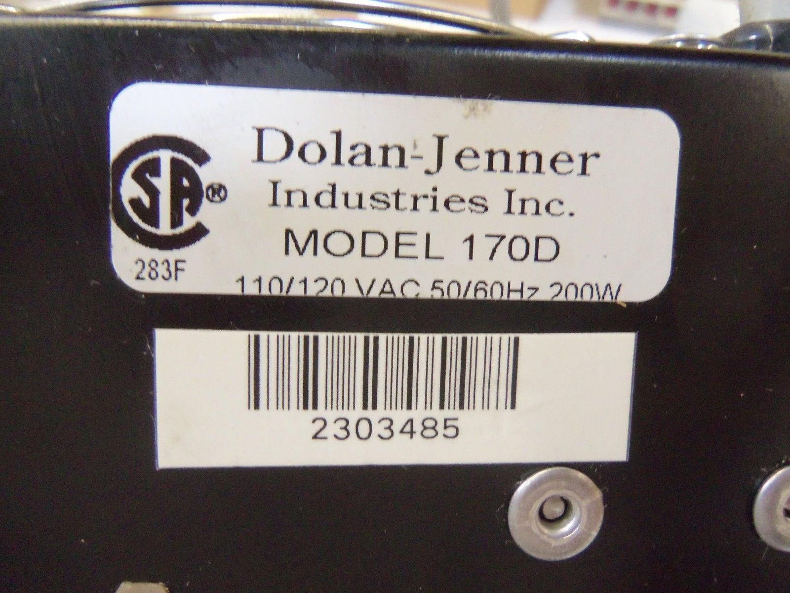 DOLAN-JENNER FIBER-LITE 170D HIGH INTENSITY ILLUMINATOR SYSTEM UNMP