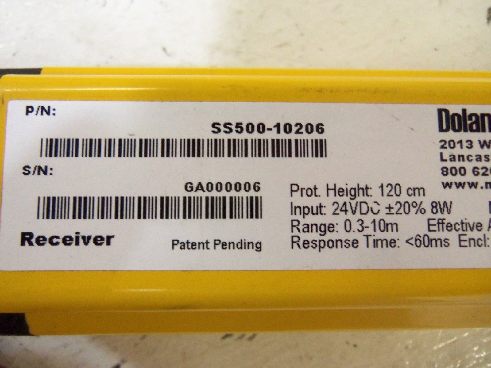 DOLAN-JENNER SS500-10206 RECEIVER UNMP