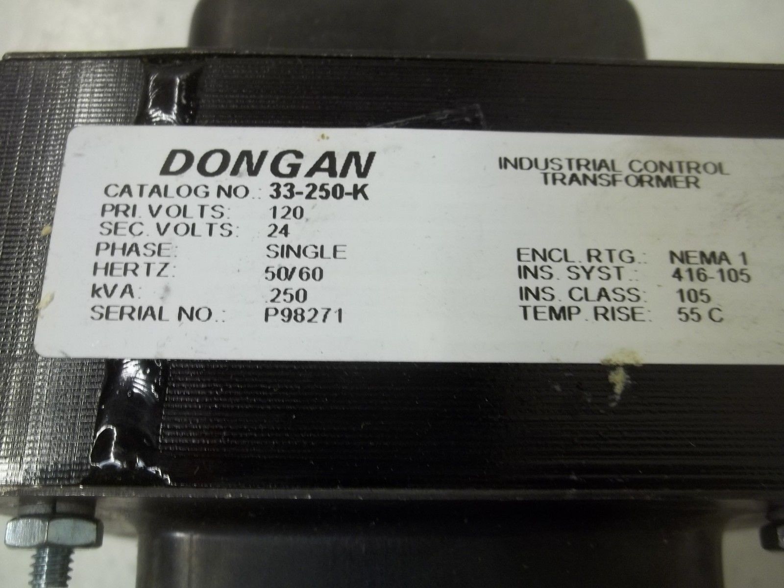 DONGAN 33-250-K INDUSTRIAL CONTROL TRANSFORMER *NEW IN BOX*