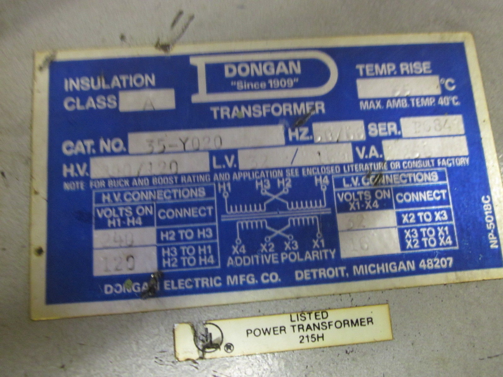 DONGAN 35-Y020 SER. P684 240V UNMP