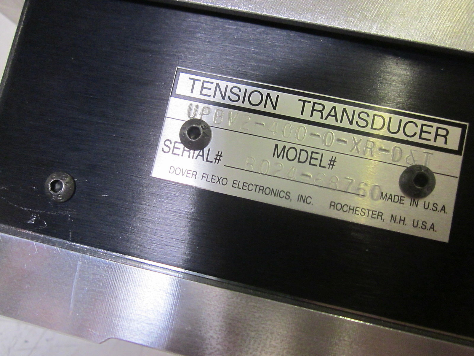 DOVER FLEXO ELECTRONICS UPBV2-400-0-XR-D&T TENSION TRANSDUCER UNMP