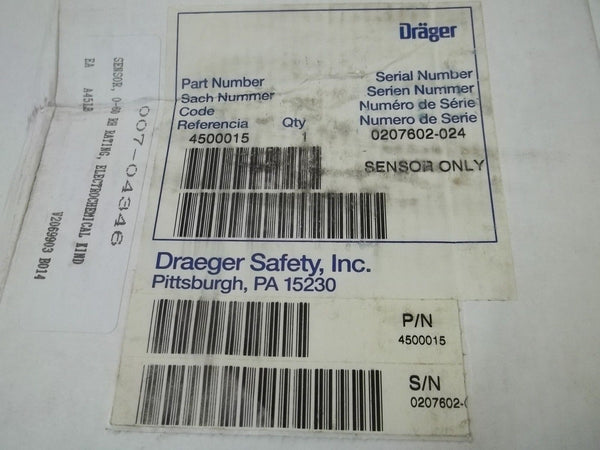DRAGER SAFETY INC. 4500015 SENSOR NSMP