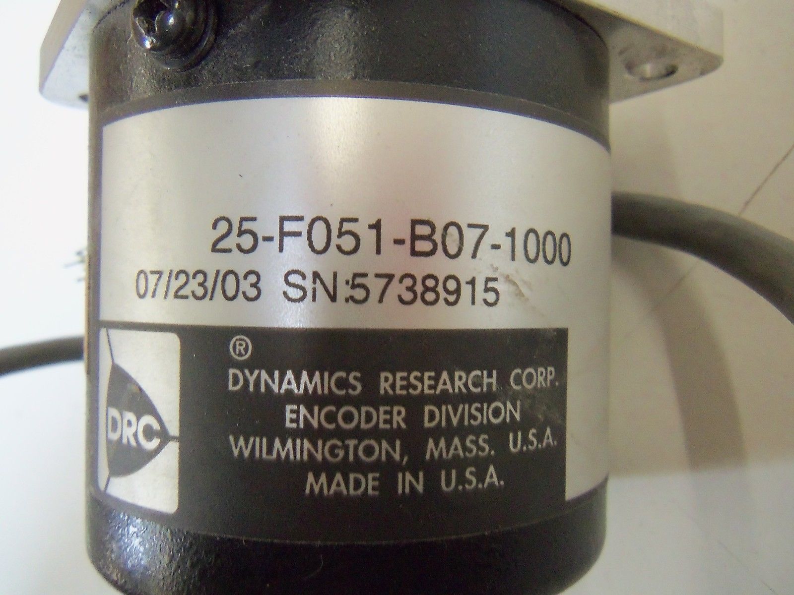 DYNAMICS RESEARCH 25-F051-B07-1000 ENCODER UNMP